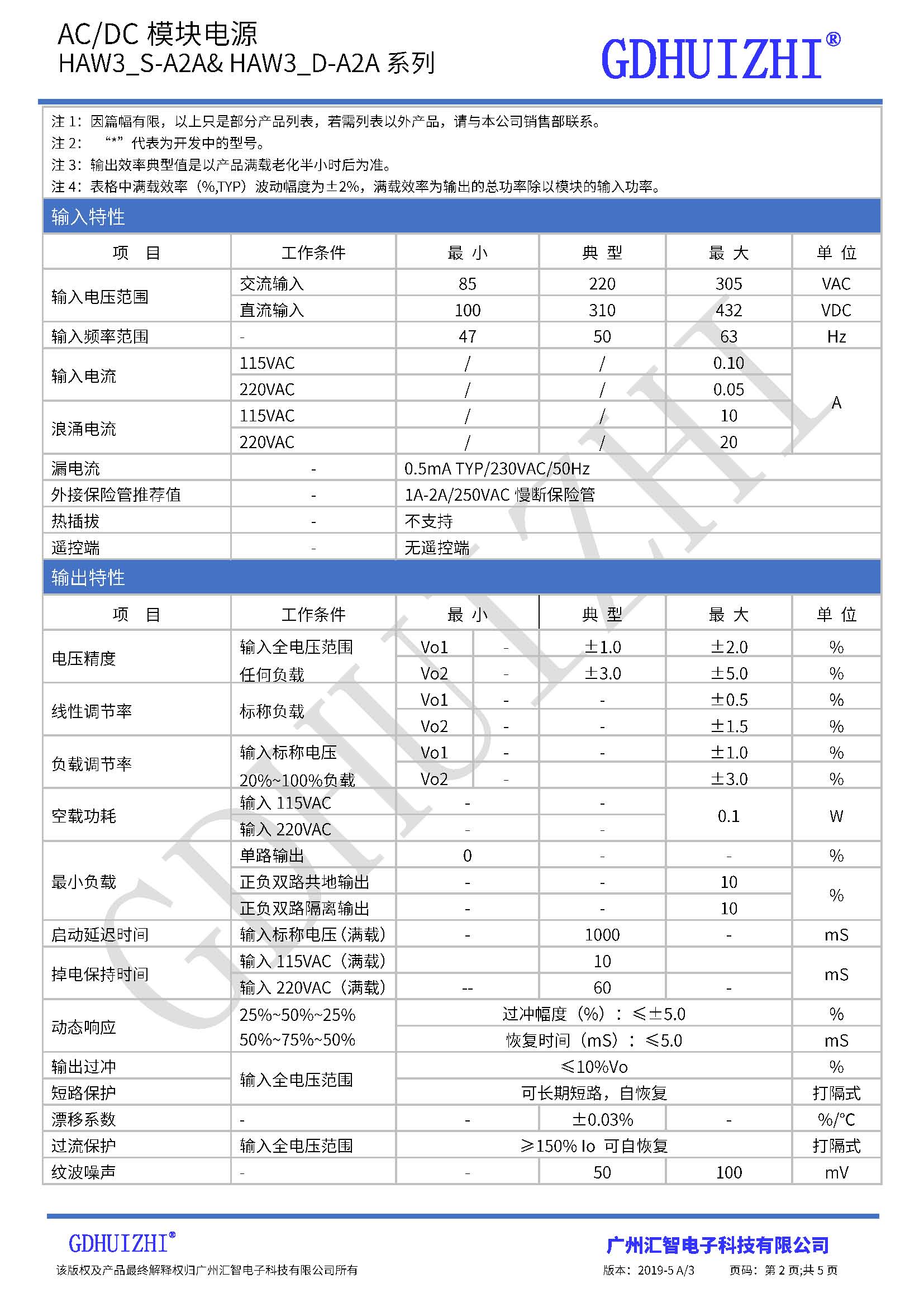 3W AC/DC电源模块 模块电源